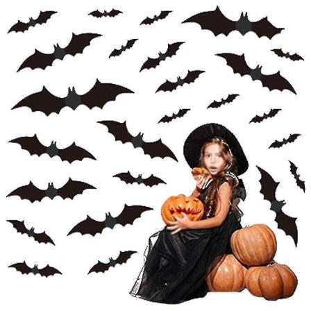 56 St Halloween Dekoration Halloween Bat 3d -fladdermus Klistermärke