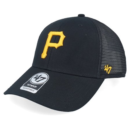47 Brand - MLB Sort trucker Kasket - Pittsburgh Pirates Branson Mvp Black Trucker @ Hatstore