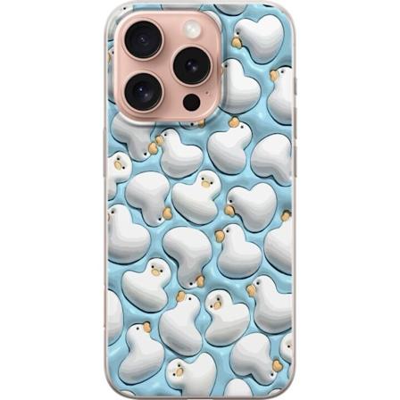 Apple iPhone 16 Pro Gennemsigtig cover Boblende Ænder Blå