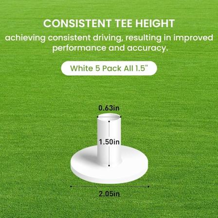 Golf-kumiteet, 5 kpl, Sekalaiset Koot Ajoalueen Harjoitusmatolle White 5 Pack All 1.5''