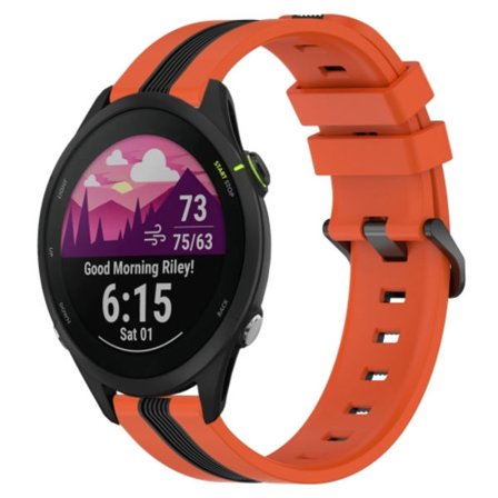 För Garmin Forerunner 255 Music 22mm vertikalt tvåfärgat watch