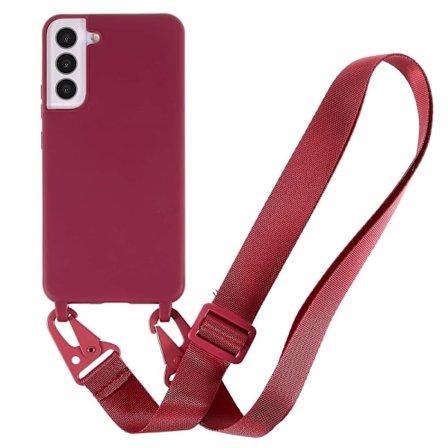 Tyndt TPU-etui med mat finish og justerbar strop til Samsung Galaxy S22 - Rød