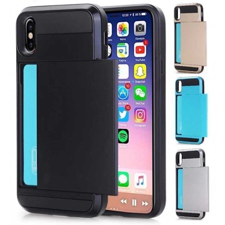 iPhone X Iskunkestävä kansi korttilokerolla