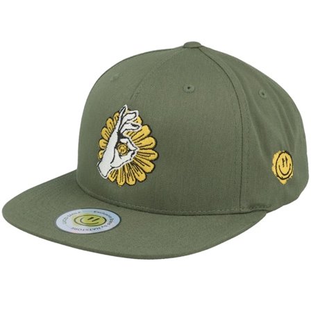 Lucid Smile - Grå trucker Caps - Flower Smile Grey/Birch/Army Olive Trucker @ Hatstore
