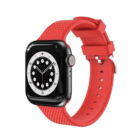 Iwatch Rem 38mm 40mm, Iwatch Se Serie Silikone Udskiftningsrem Udskiftning Sports Tilbehør 7 6 5 4 3 2 1 rød