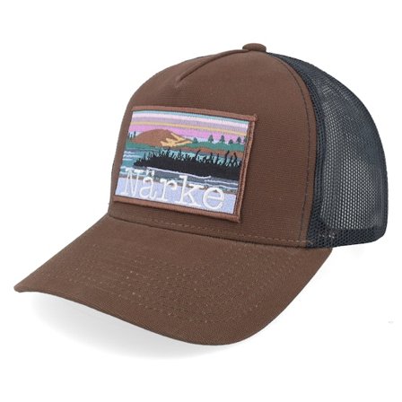 Wild Spirit - Bruin trucker Cap - Swedish Närke Landscape Canvas Brown/Black A-Frame Trucker @ Hatstore