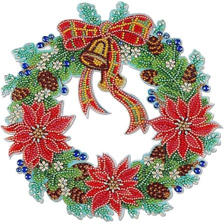 2023 - Crown Diamond Painting 5d Diy Diamond Painting Krans Girlang Hängande Julkrans Dörr