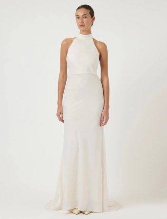 YAS Yasdottea Maxi Train Dress S. - Celeb - Cream - 42