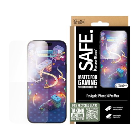 SAFE. by Panzer Gaming iPhone 16 Pro Max | Ultra-Wide Fit Screen Protector PanzerGlass - High quality tempered glass screen protector