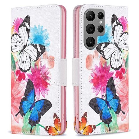 Wonderland Samsung Galaxy S24 Ultra flip-etui - To Sommerfugler