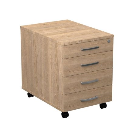 DENORD DESIGN Hurts mobil 4 lådig, djup 600mm ek - Lyreco - Kontorsmöbler och inredning - Bord och hurtsar - Hurtsar