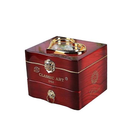 Soittorasia pyörivällä tanssitytöllä, retrokaiverrettu mini romanttinen korurasia klassinen joulukoriste uusia lahjoja[D]