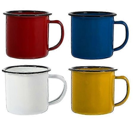 4 kpl Emalimuki Vintage Camping Mukit Vesi Mukit Camping Kahvi Maito Mukit