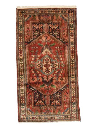 Hamadan Rug Hand Knotted 82X146 Dark Red/Brown Persia