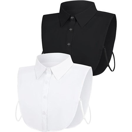 Sæt med 2 blusekraver til kvinder - Aftagelig spids krave Basic - Kraver til kvinder