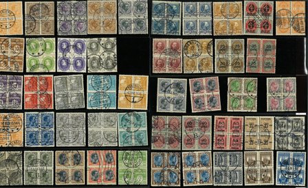 Danmark - Flot samling af 4-blokke - Stemplet