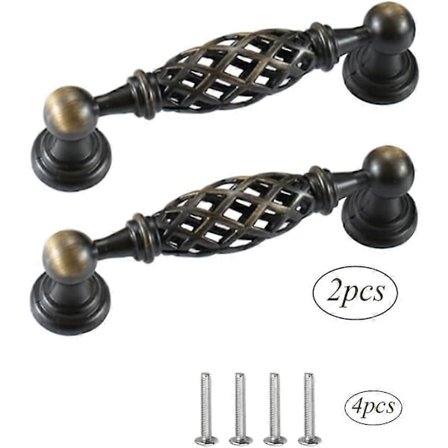 Vintage Skabshåndtag 2 Stk Køkkenskabshåndtag Antik Møbelhåndtag Dørhåndtag Huller 96mm ORP