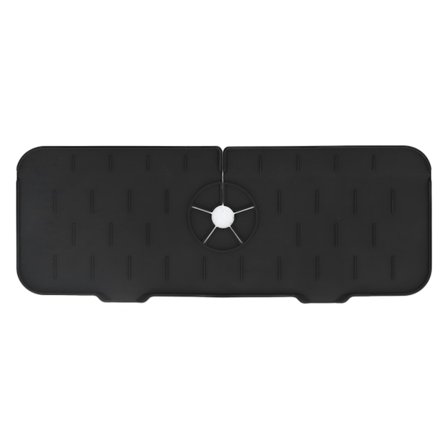 Silikon Diskmatta Tvättbar Återanvändbar Vattenabsorberande Fångare för Kök Badrum Husbil 45x14cm Svart