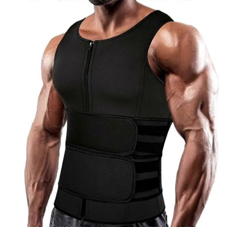 Män Slimming Vest, män Shapewear Vest med dubbelt svettbälte, män Trainer Top Vest 50% erbjudande,,L