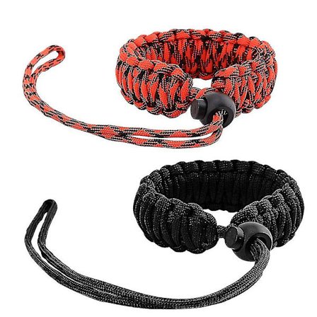 Udendørs Flettet Kamera Håndledsrem Anti-tabt Reb Anti-tabt Reb Paraply Reb Overlevelses Kamera Rem 2stk - Rødblack