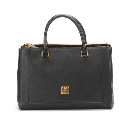 MCM Pre-owned, Handtas Zwart, Dames, Maat:ONE Size,leer