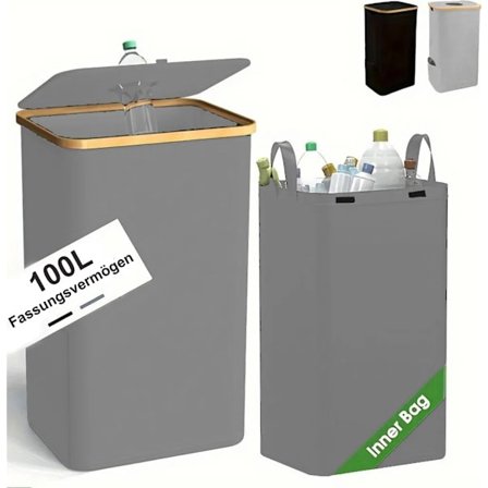 Pantflaskeindsamlingsbeholder | Flaskeopbevaring med hul til køkken, opbevaringsrum, flaskepose, (grå)