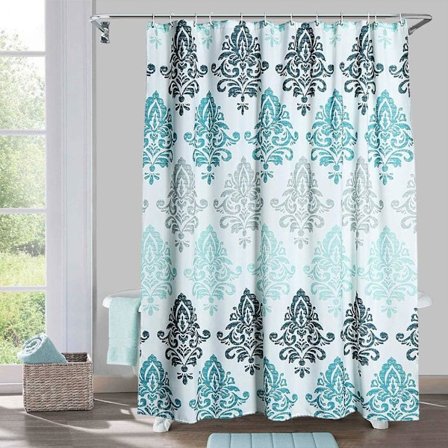 Duschdraperi för badrum med 12 krokar, polyestertyg Machi