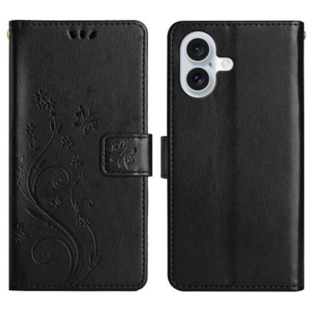 iPhone 17 Fodral Med Blommigt Tryck Svart