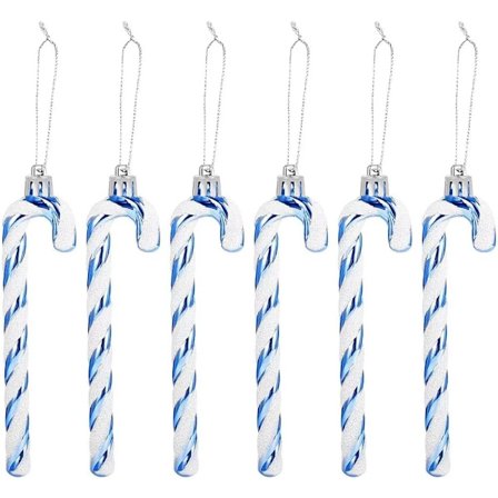 Paket med 6 Blå Julglitter Pepparkaksjulgran