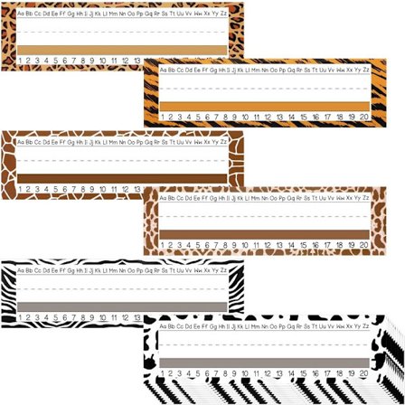 60 Stk Skrivebord Navneskilt Navneskilt Leopardtrykk
