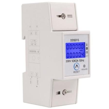 DIN-skena enfas wattmätare Strömförbrukning i watt Elektronisk energimätare