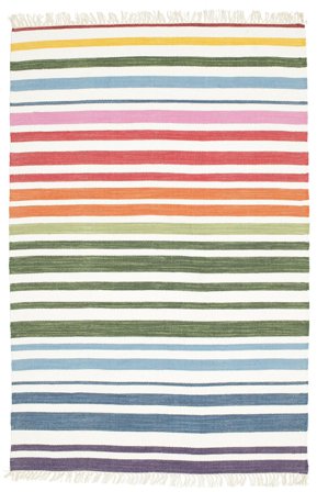 Striped Rainbow Stripe Multicolor Small Rug