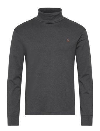 Soft Cotton Turtleneck Designers T-shirts Long-sleeved Grey Polo Ralph Lauren