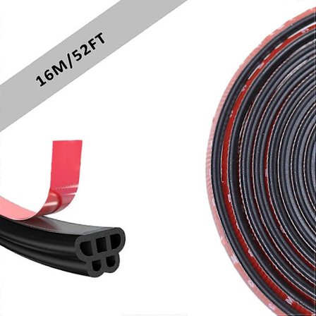 Bil Vejrliste, Selvklæbende Gummi Dørforseglingsliste, B-formet Bil Vejrliste Til Vindue Eller Bildør Til Bil (16m)