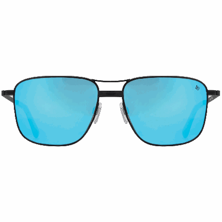 American Optical Airman Matte Black Blue Mirror Nylon
