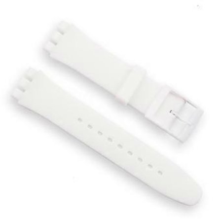 Swatch Kompatibel Silikone Urrem 16mm 17mm 19mm 20mm Udskiftningsrem - Sort (20mm Hvid)