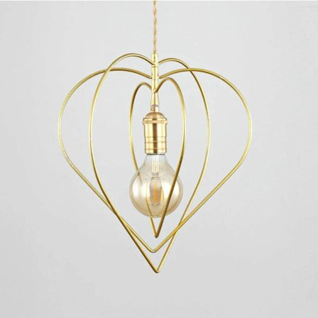 Hjerteformet Pendellampe i Metall Moderne Nordisk Hjerteformet Lysekrone Belysning for Spisestue Stue Kjøkken Soverom