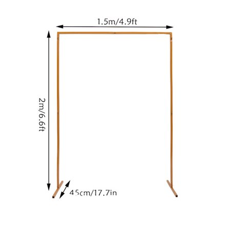 Bröllopsbåge Ställning, Hållbar Metallkonstruktion, Enkel att Montera, Elegant Gul Finish,Gul