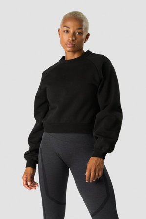 Everyday Cropped Crewneck Black