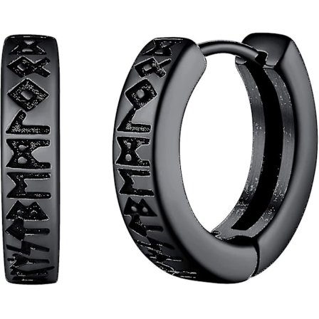 Norse Viking Runer Øreringe Til Mænd Kvinder 12mm Huggie Hoops Med Delikat Gaveindpakning