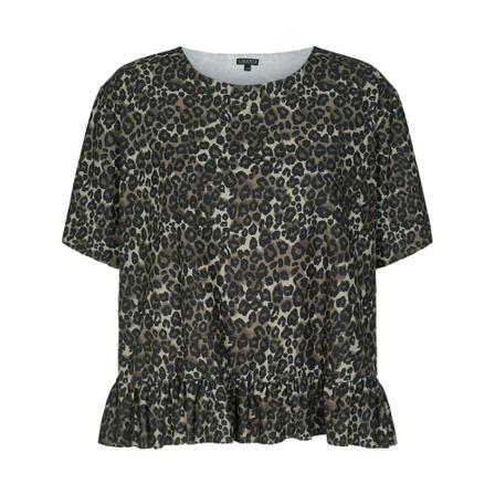 Liberté Frill T-shirt Alma Brun, Dame Bluser, Størrelse: Xl/2Xl