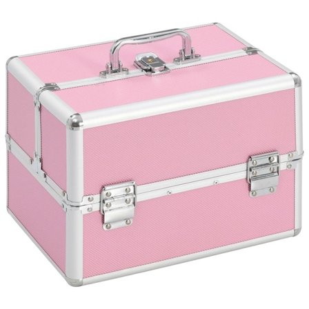 VidaXl Sminklåda 22X30X21 Cm Rosa Aluminium - Litenleker