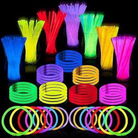 100 kpl Glow Sticks Bulk Halloween -juhlapalveluksia, 8 " Glowsticks Light Up Party Halloween-syntymäpäiväkarnevaaleihin