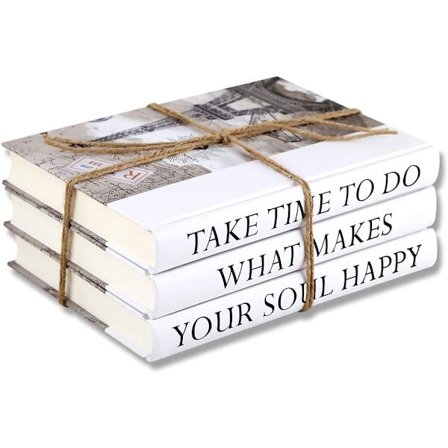 3-delt sitat dekorativ boksett, motedekorasjonsbok, tom innbundet bok for dekor, mote design bokstabel, visningsbøker