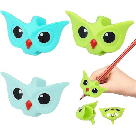 4 stk Blyantgrep Pennegrep for Barn Kids Blyantholder Ugle Skrivehjelpgrep for Førskolebarn Skriveholdningskorrigering Praksis Trening (tilfeldig