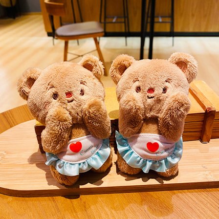 e Butter Bear Plyschdocka Leksak Söt Nyckelring Väska Hänge