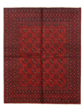 Alfombra Oriental Afghan Fine 153X191 Rojo Oscuro/Negro (Lana, Afganistán)