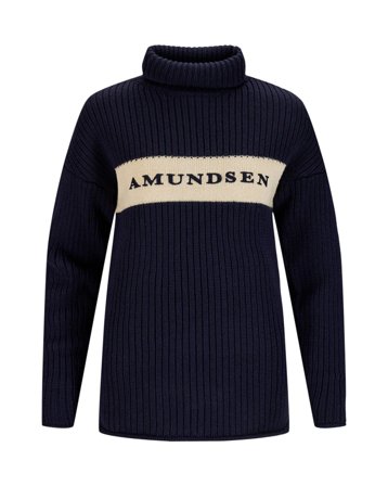 Amundsen Heroes Ski Turtle Neck Womens Faded Navy/Natural