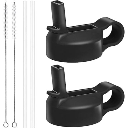 Bredd Munstycke Halmlock Kompatibel Med De Flesta Sportvattenflaskor Svart