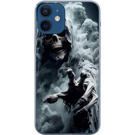 Kompatibel Mobilcover til Apple iPhone 12 Grim Reaper plakat død kranium mørk kunst horror spøgelse tåge dødskalle uhyggelig mørk design kunst